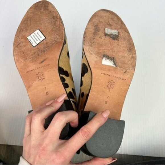 LOEFFLER RANDALL booties womens size 7 Ponyhair Animal Print Lace-Up Ankle - Picture 13 of 15